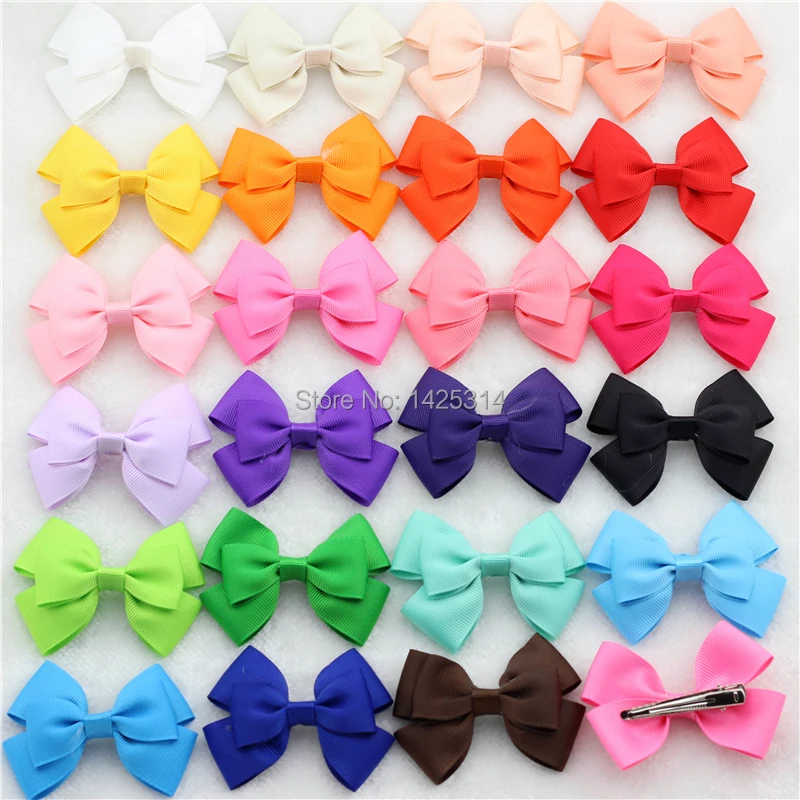 

30Pcs/lot. 3.15'' Grosgrain Ribbon Hair Bows With Hair Clips Baby Girls Boutique Hair Bows Hairpins Children Hair Accessories