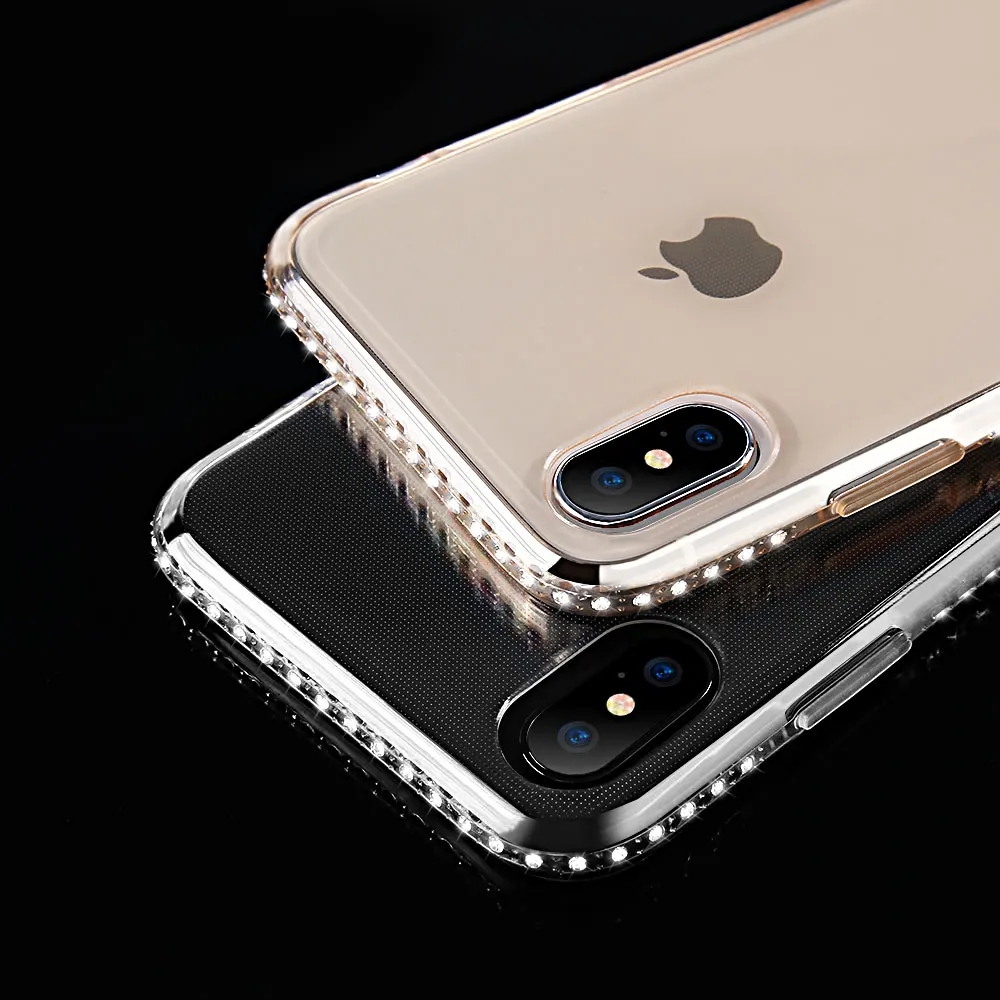 KISSCASE HD Алмазный Прозрачный чехол для телефона iPhone X 7 8 6 6S Plus мягкий TPU 5 5S SE