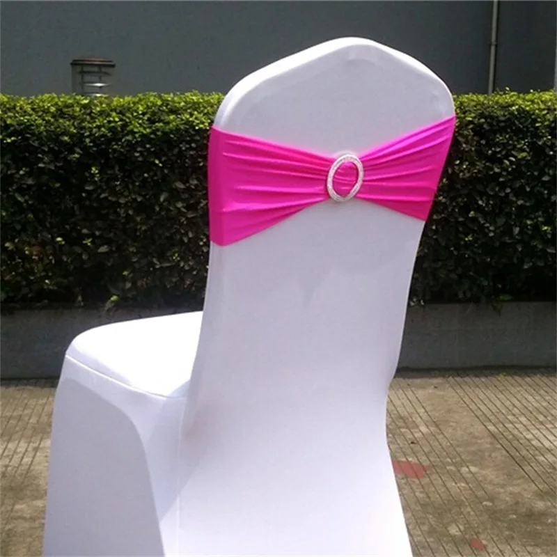 20 цветов, спандекс, свободный галстук, растягивающееся покрытие для свадебного стула, круглый стул с пряжкой, украшение, эластичная Свадебная вечеринка, 10 шт./партия