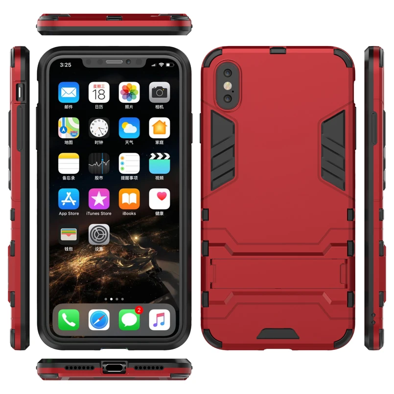 Роскошный чехол-книжка подставка чехол для iPhone X XS Max XR Гибридный из поликарбоната