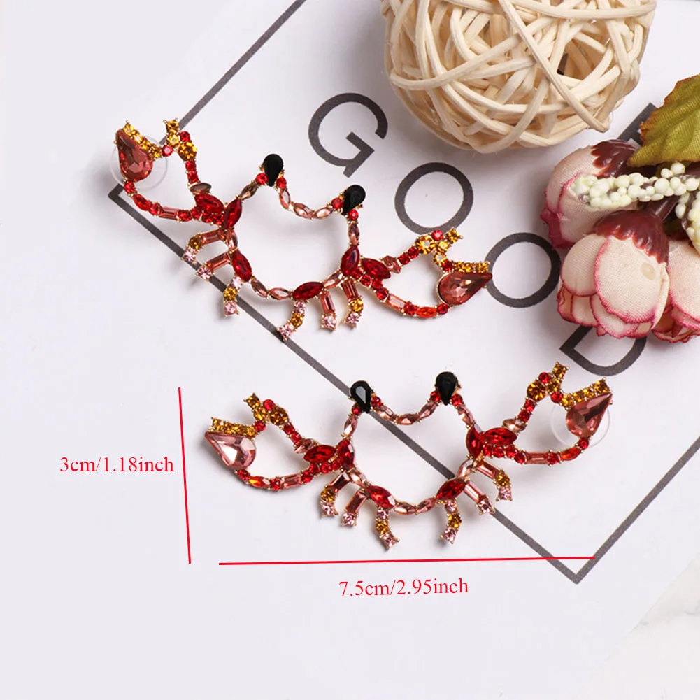 Женские Висячие серьги Boho большие висячие с кристаллами в виде рыбки и птицы