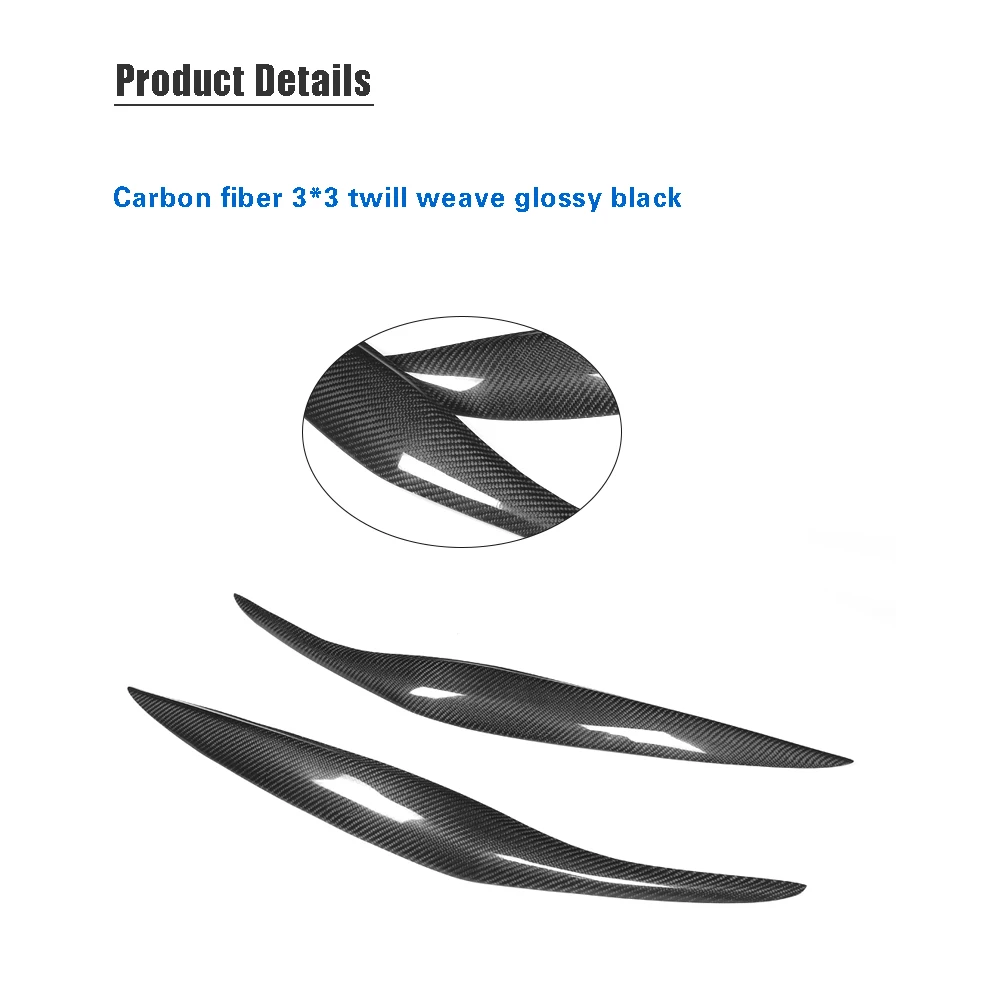 Пара наклеек из натурального углеродного волокна для передней фары автомобиля