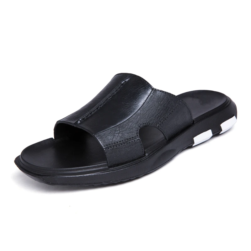 Летние Chinelo белые кожаные повседневные мужские тапочки модная мужская пляжная