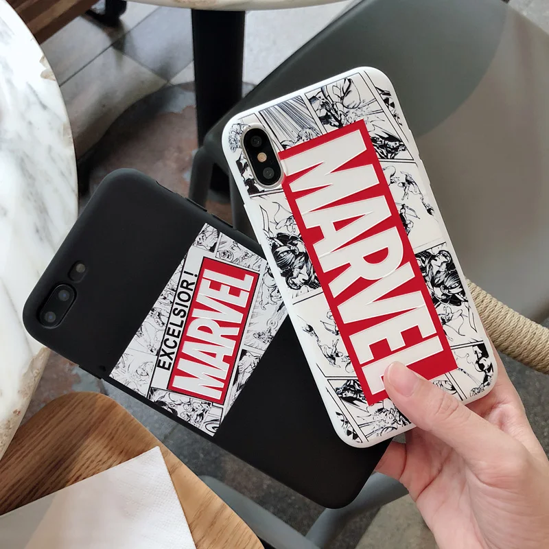 Модные 3D тисненые Мстители сгущенные скраб ТПУ чехол для iPhone 6 6splus 7 8 plus X Xs Max XR