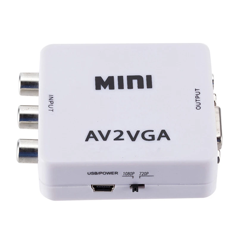 Mini HD AV2VGA Video Converter Convertor Box AV RCA CVBS to VGA Conversor with 3.5mm Audio PC HDTV | Электроника