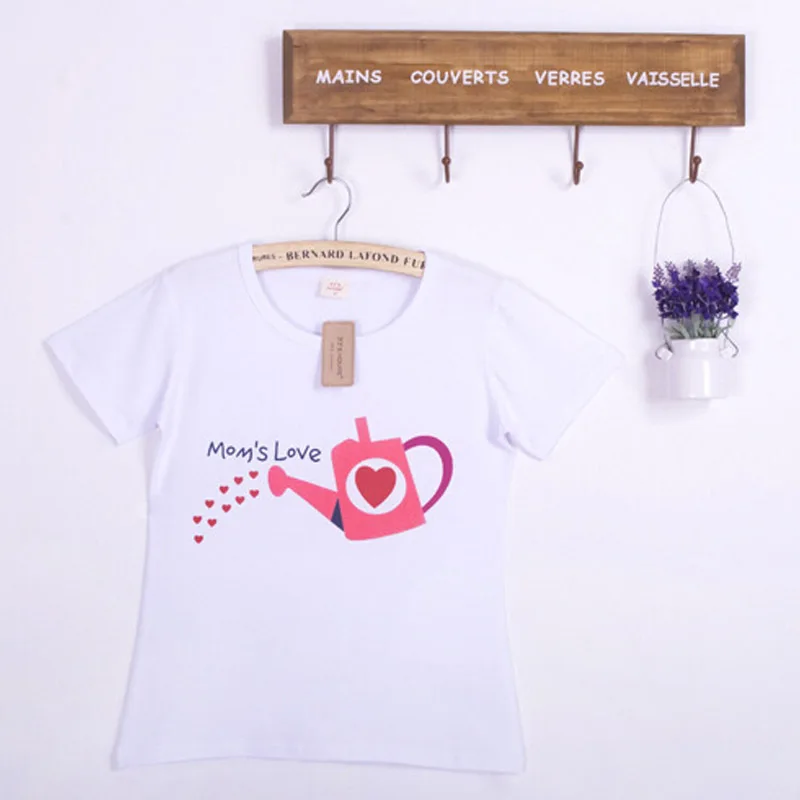 2015 новый летний стиль семьи соответствующие футболки хлопок символов короткий