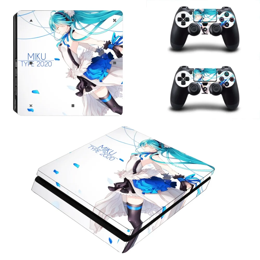 Виниловая наклейка с рисунком милой девушки Хацунэ Мику PS4 Slim Skin для консоли