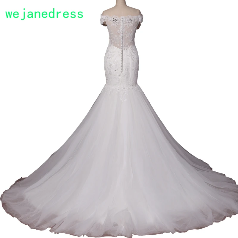 Wejanedress индивидуальные 2017 белый Vestidos De Novia blancos бисером Русалка Свадебные платья