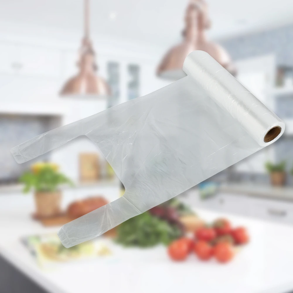 100 шт пластиковые пакеты для супермаркета с ручкой упаковки пищевых продуктов