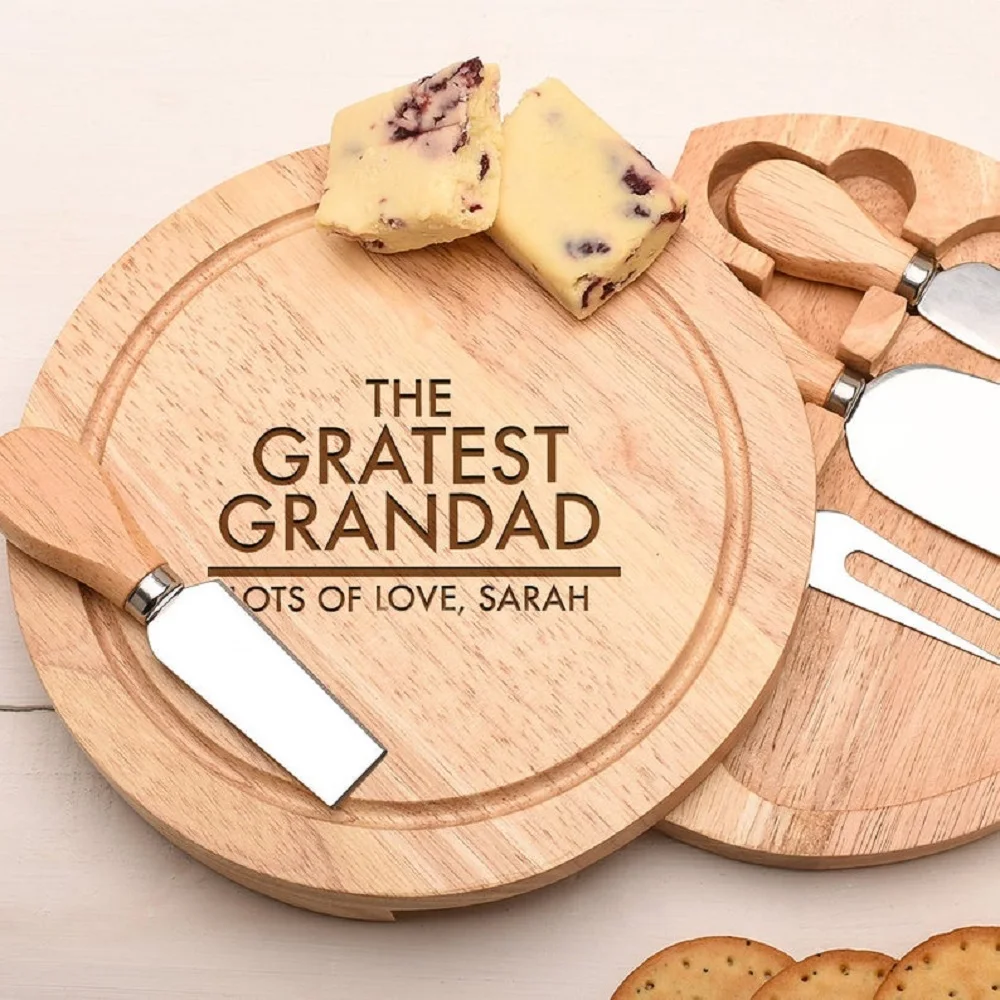 Доска для сыра на заказ Подарочная деревянная доска в виде дедушки