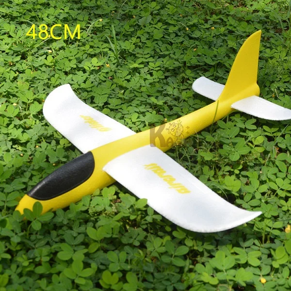 48CM yellow white 48 см ручной запуск метательный планер EPP пена модель аэроплана Летающий планер самолет игрушка для детей на открытом воздухе летающий планер игрушки самолет - Цвет: 48CM yellow white