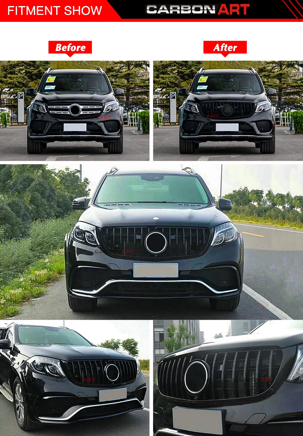 GLS GT гриль Вертикальный стиль для Mercedes GLS класс X166 SUV Авто Передняя решетка- GLS350 GLS400 GLS500 GLS63 решетка