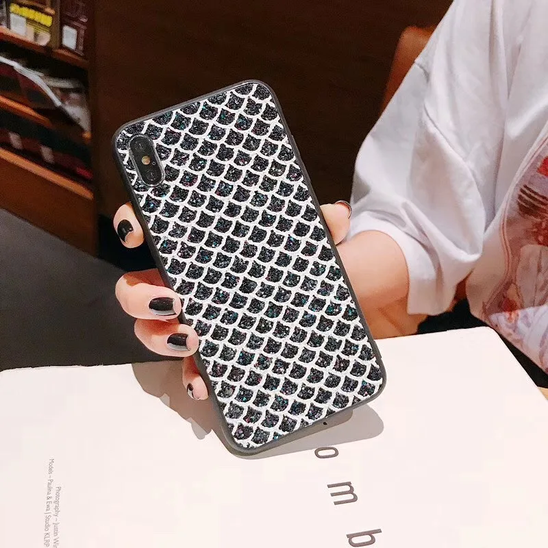 Роскошные блестящие Чехлы в виде рыбьей чешуи для Xiaomi 9 SE 8 A2 lite PocoPhone F1, Блестящий Мягкий Силиконовый Сетчатый Чехол для Redmi 6 Note 7 6 Pro - Цвет: Sapphire