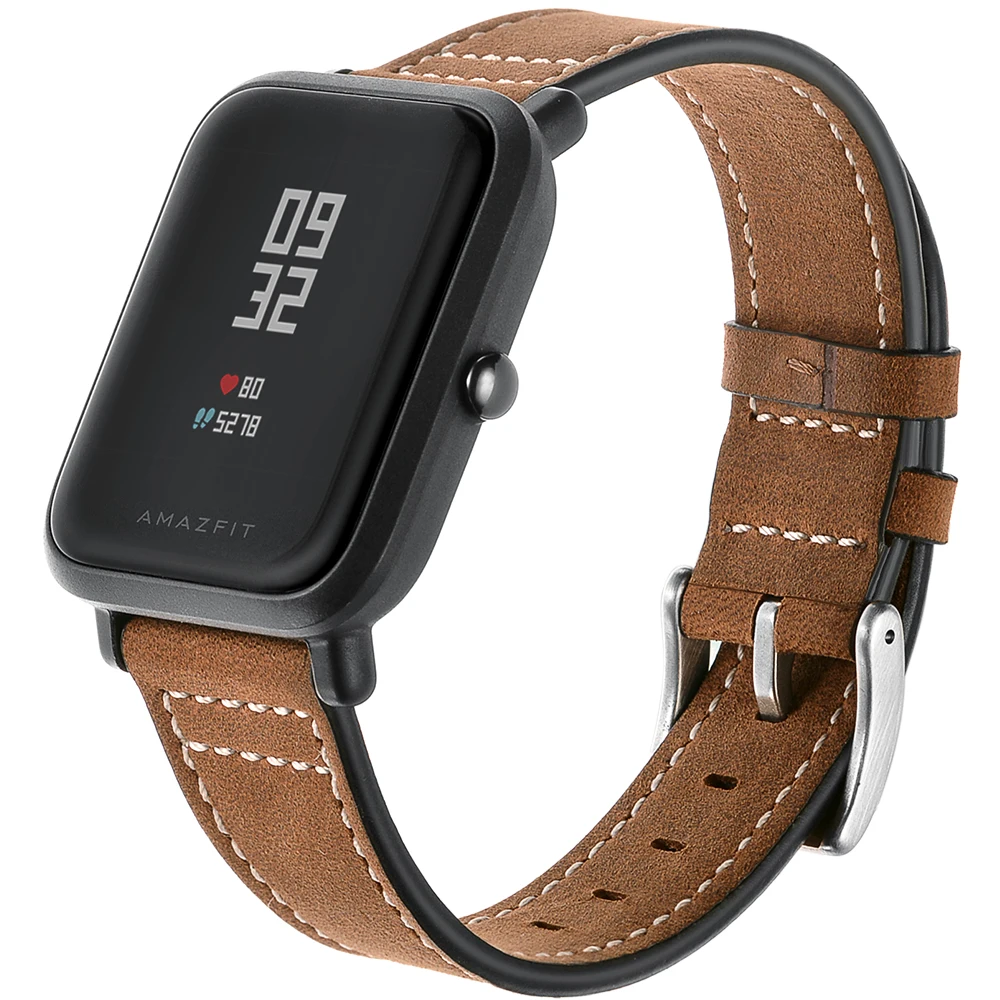 20 мм ремешок для часов из натуральной кожи xiaomi huami Amazfit Bip Samsung gear s2 S4 Высокое