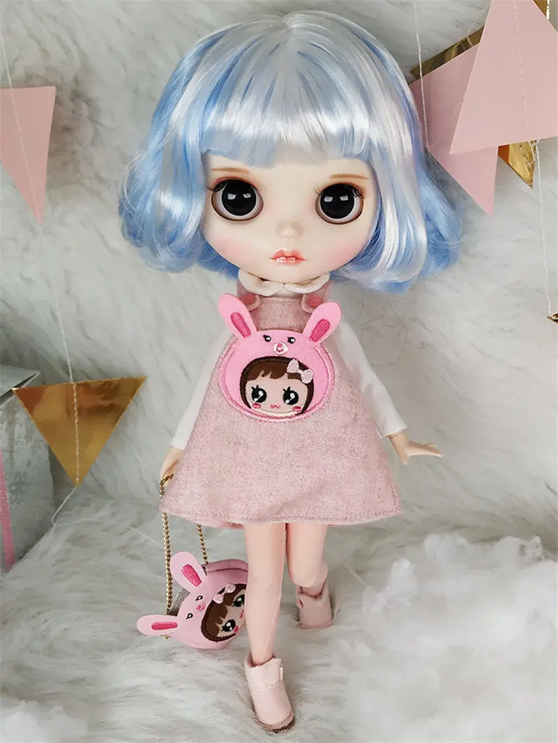 Лучший популярный 1/6 Blyth кукла с голубым и белым цветом короткие волосы подходит для DIY Изменить игрушка BJD для девочек