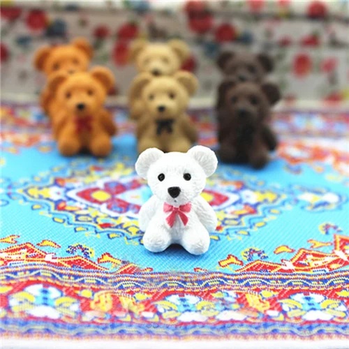 1pcs White 1:12 1:6 весы маленький сидящий медведь для игрушек кукольный домик миниатюрная еда кухонные аксессуары для гостиной 4 цвета - Цвет: 1pcs White