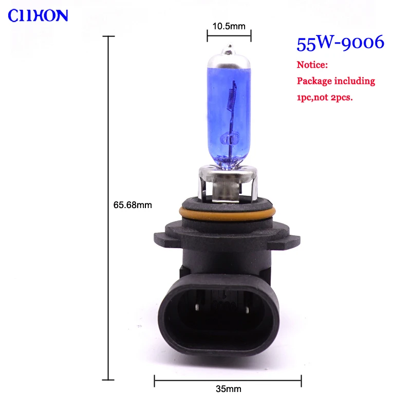 1pc-55W-9006-HB4 Ciihon белый галогенные лампы H1 H3 H4 HB2 H7 H8 H11 9005 HB3 9006 9012 H15 55 Вт 100 Вт кварцевое стекло Автомобильные светодиодные лампы фар - Испускаемый цвет: 1pc-55W-9006-HB4