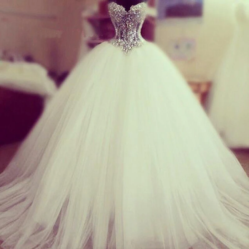 Реальный образец белых длинных свадебных платьев 2021 vestido de noiva Милая Шея