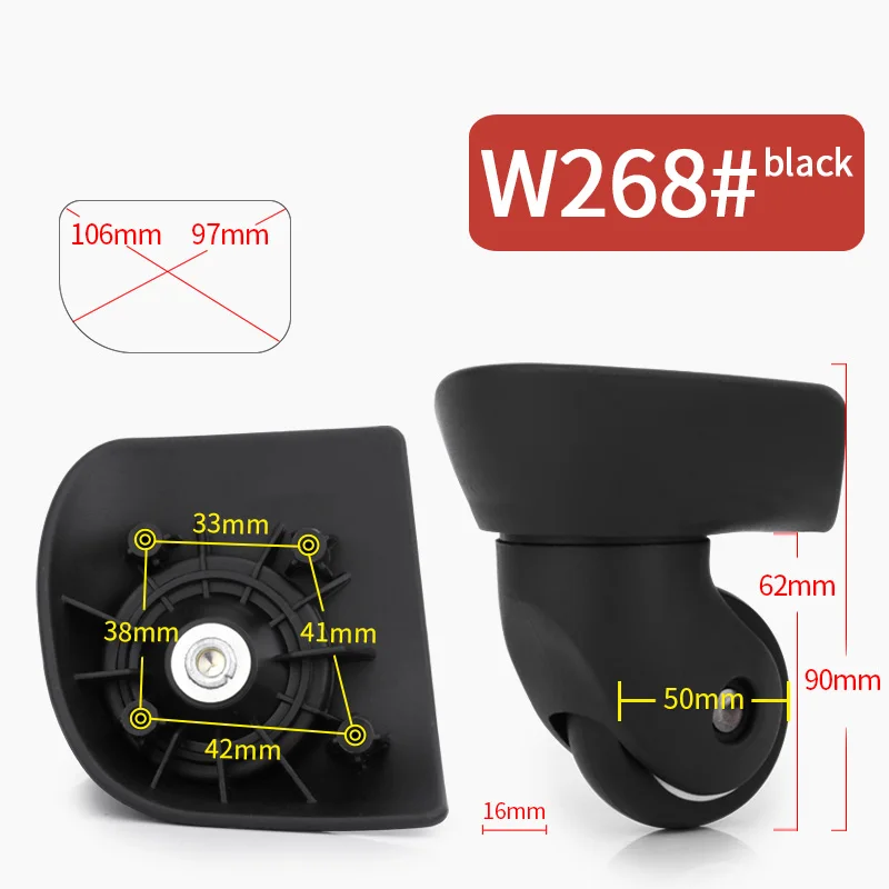 W268(2 Wheels)Black Сменный Чехол на колесиках для багажа, универсальный чехол на колесиках, чехол на колесиках для обслуживания, пароль на колесиках, комплект из 2 предметов, чехол на колесиках - Цвет: W268(2 Wheels)Black