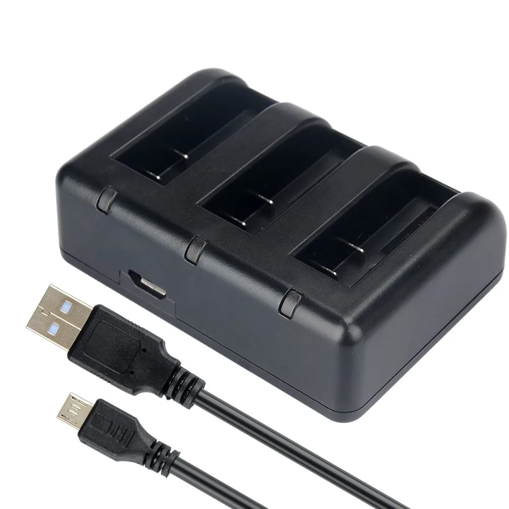 Kingma для Xiaomi yi 4k аккумулятор 3 шт. и 3-канальный USB зарядное устройство для Xiaomi YI 2 4K YI 4K PLUS Yi Lite Экшн-камера