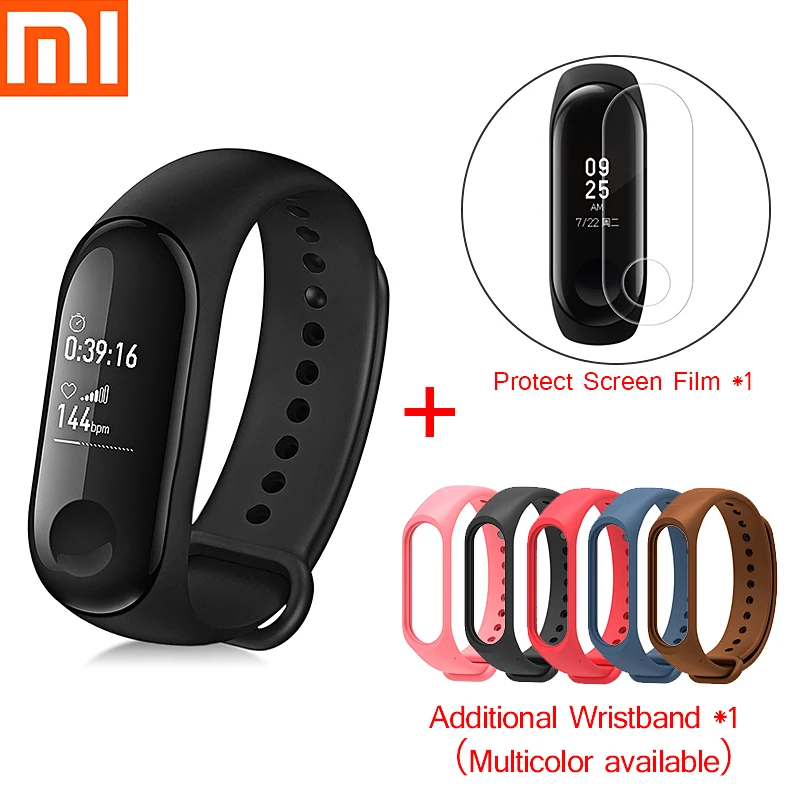 Xiao mi пульсометр mi Band 3 фитнес-трекер умный Браслет OLED сенсорный экран mi Band 3 Смарт-часы