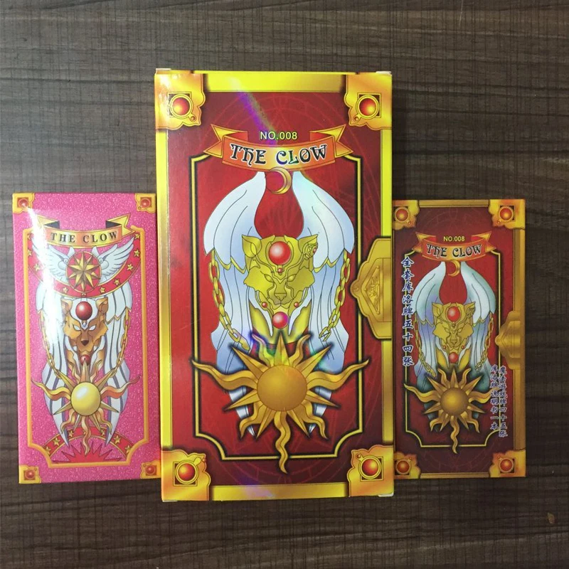 52 шт./компл. аниме Cardcaptor Sakura Косплэй реквизит розовый/красный таро карты КИНОМОТО Сакура Card набор девочек Волшебная аксессуары