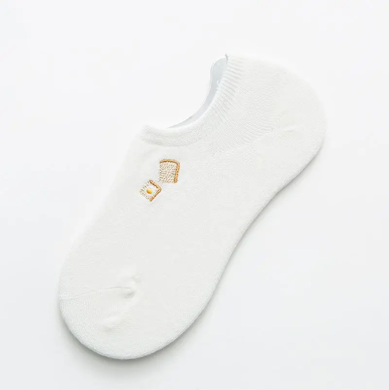 Белый Женские носки; Новинка года; модные весенние короткие стильные хлопковые однотонные носки с милым принтом; женские модные короткие носки с невидимым рисунком; 5 пар - Цвет: Белый