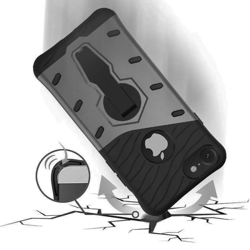 Амортизирующий чехол для iphone 7 4 дюйма черный Hyrbid с вращающейся подставкой