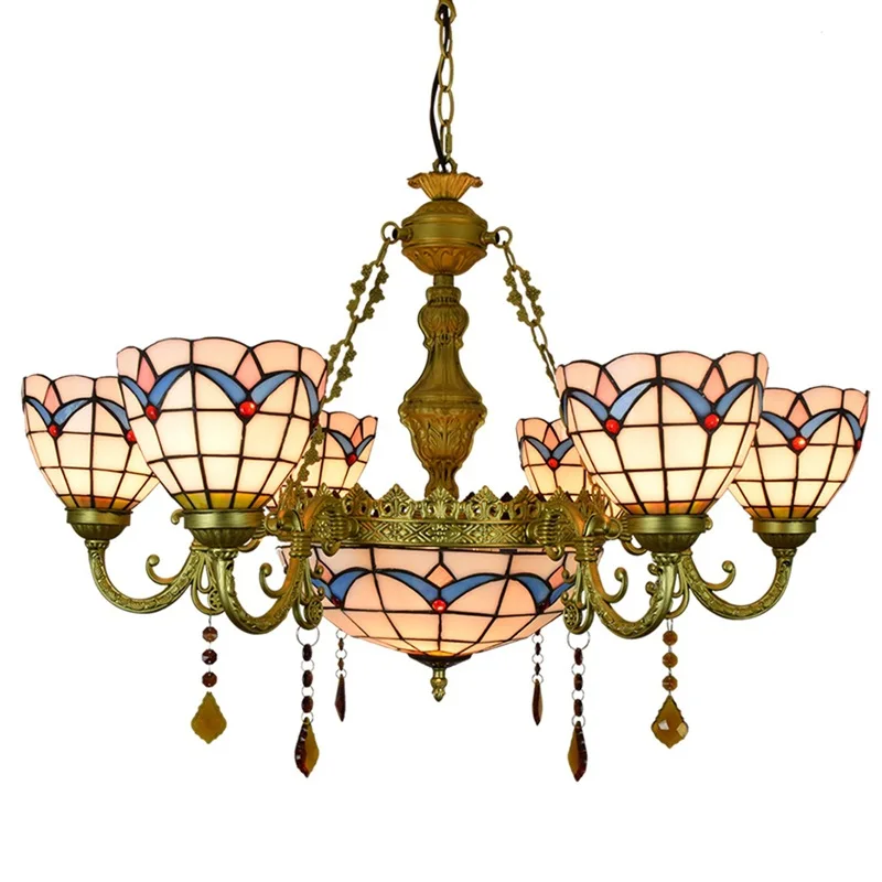 Простой Средиземноморский стеклянный подвесной светильник в американском стиле