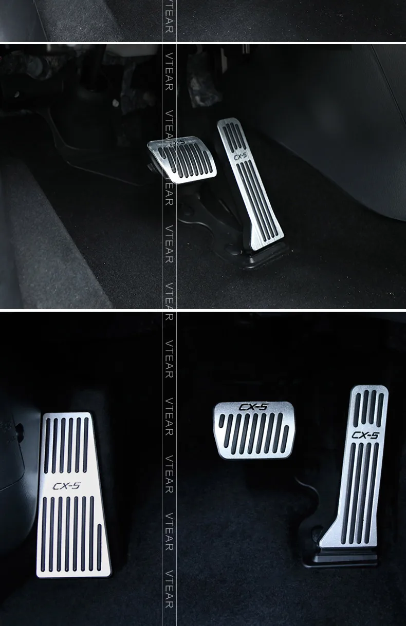 Vtear For Mazda CX5 CX-5 Accessories Car Accelerator Footrest brake pedal Aluminum auto pedal pads Interior Refit