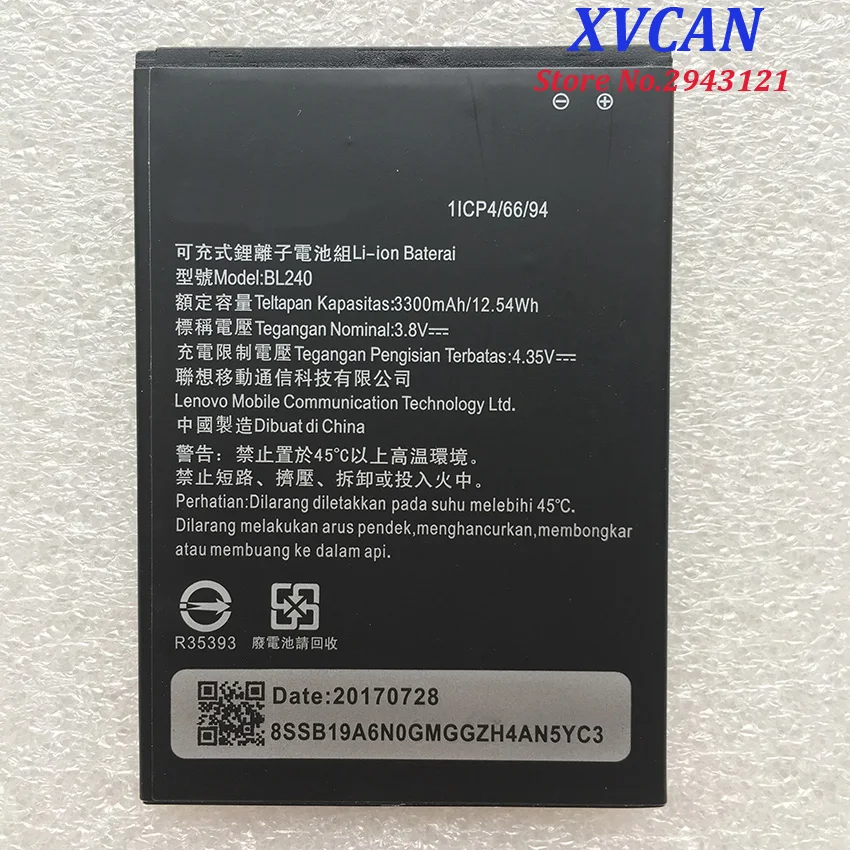 Для Lenovo 3300Mah BL240 оригинальный литий ионный аккумулятор Замена для A936 Note 8 Note8 смарт