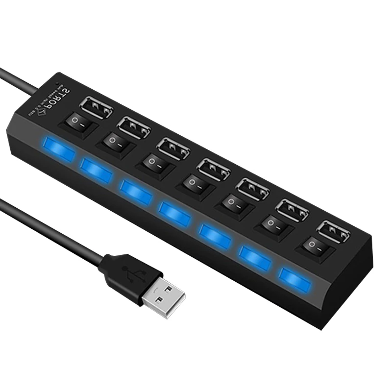7 порт Micro USB 2 0 концентратор высокой Скорость 480 Мбит/с разветвитель с