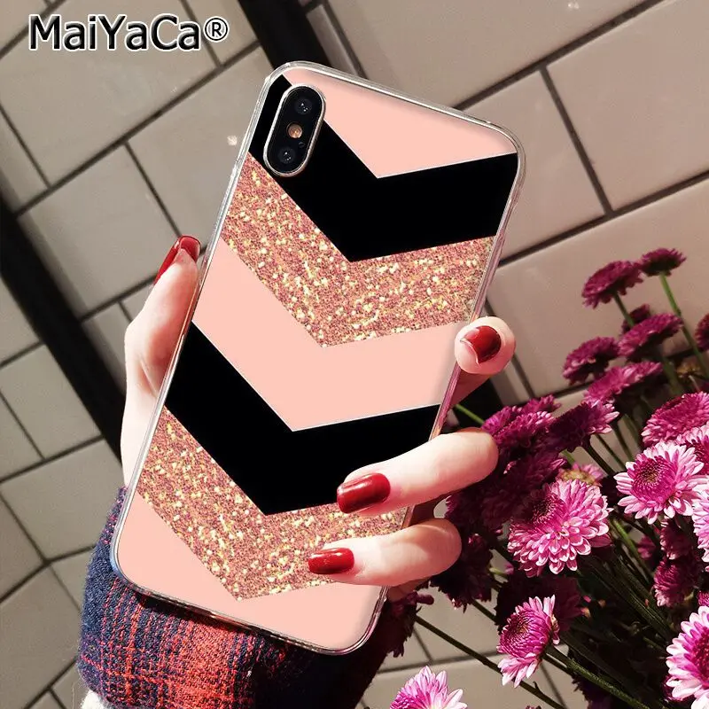 MaiYaCa Золотой Розовый блестящий Мраморный чехол для телефона для iphone 11 Pro 11Pro Max 8 7 6 6S Plus 5 5S SE XR X XS MAX