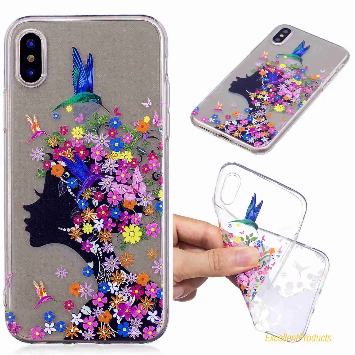 FGHGF для Apple IPhone X Дерево лист кошка бабочка цветок девушка панда Медведь лошадь