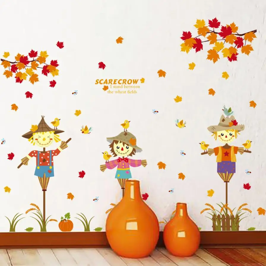 Home Decor Съемный Мультфильм пугало детей дом украшение стены Стикеры s дома Deco mirror AU7