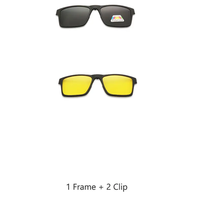 1 Frame 2 sun cover Винтажные поляризационные мужские Солнцезащитные очки женские 5 в 1 Набор очков TR90 оптические оправы по рецепту очки Корректирующие UV40 - Цвет линз: 1 Frame 2 sun cover