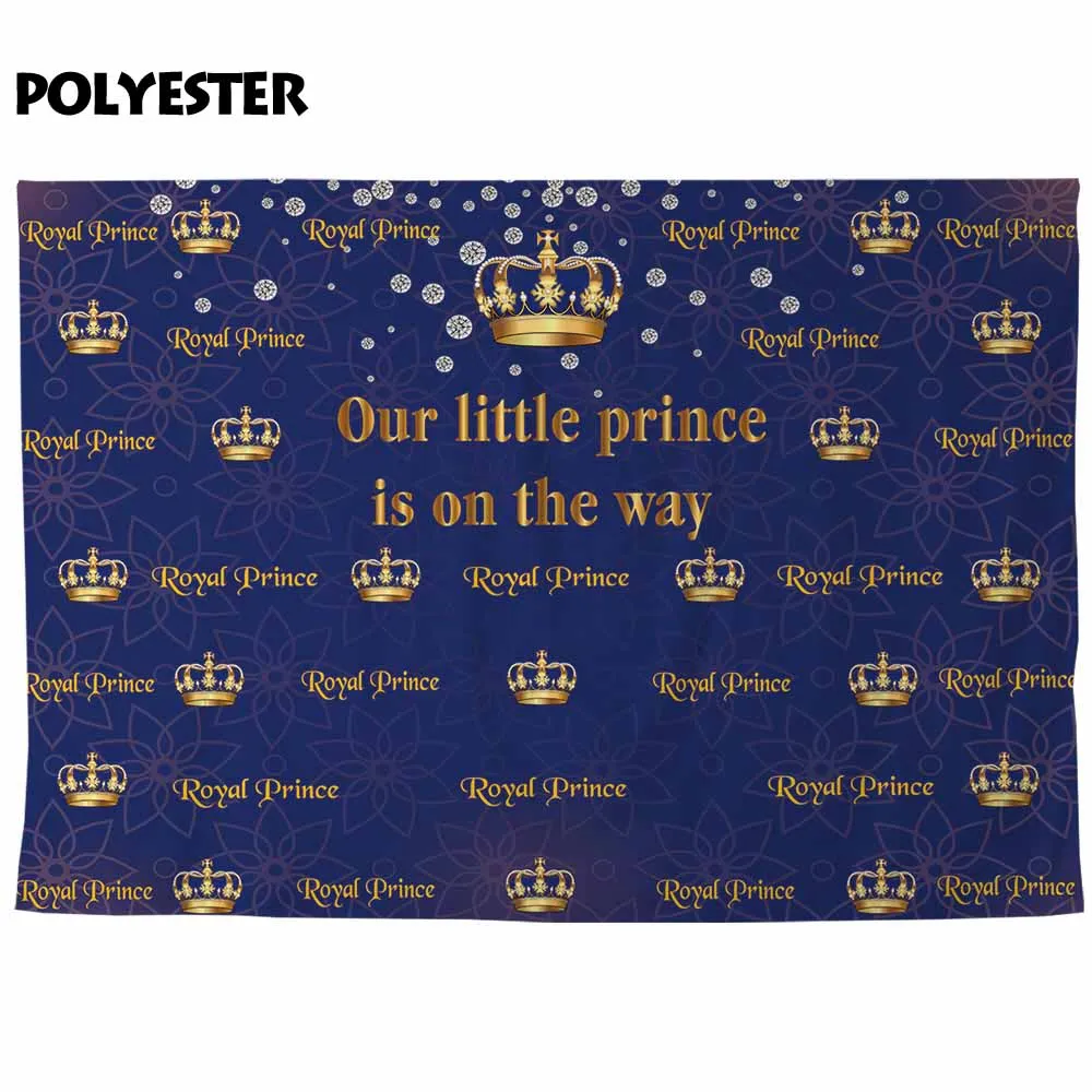 Фон для фотосъемки Allenjoy Королевский принц темно-синяя Корона Новорожденный