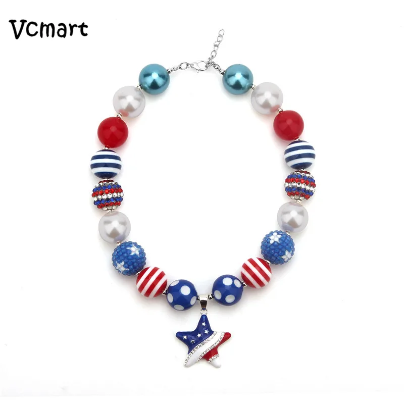 Vcmart/Новинка массивное ожерелье с кулоном в виде звезды бусинами для девочек