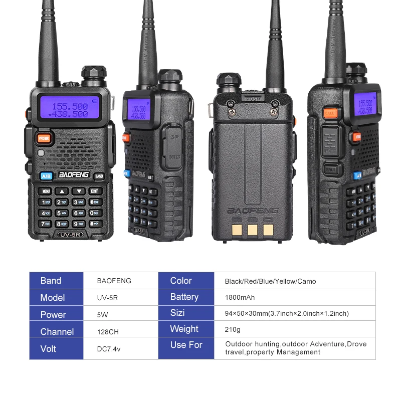 6 шт./лот Портативный Baofeng UV5R двухстороннее радио радиолюбителей UHF УКВ 136-174/400-520