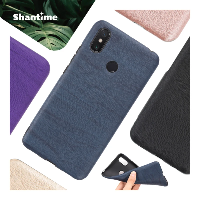 Wood grain PU Leather Phone Case For Xiaomi Mi Max 3 Soft Silicone Gel Back Shell |