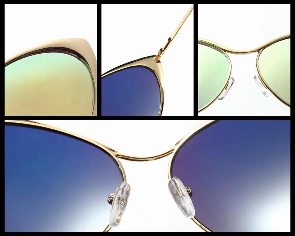 LA VIE Винтаж Кошачий глаз Солнцезащитные Очки Женщины 2017 Горячие Ретро Cat Eye Марка