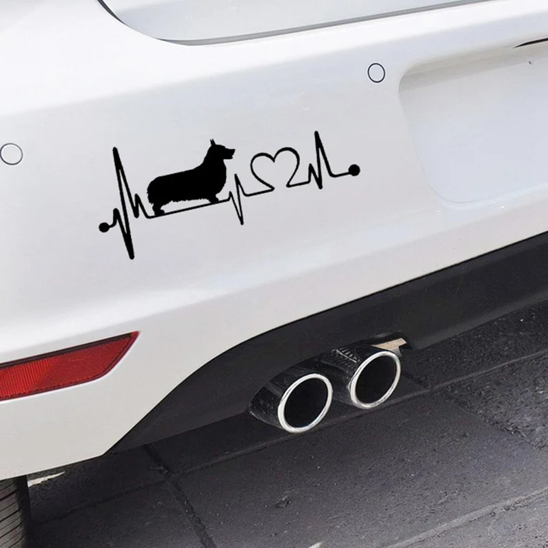 Автомобиль Стикеры 3D 19*8 3 см вельш корги сердцебиение собака Забавный на мотоцикл