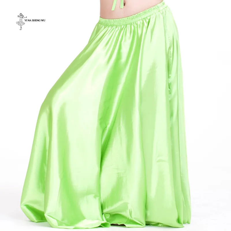 Grass green Взрослые женские костюмы для танца живота, длинная танцевальная юбка, Дамская цветная юбка для танца живота, большая юбка для танцев, одежда для цыганских танцев - Цвет: Grass green