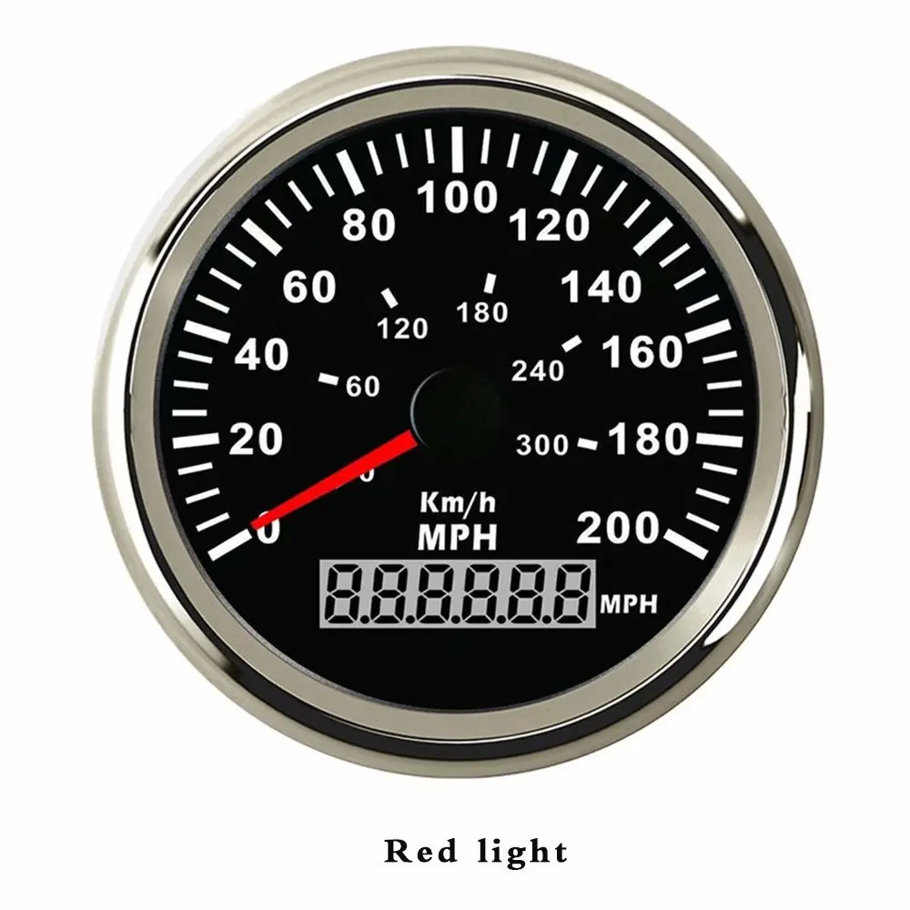 red light 85 мм 200MPH GPS для лодки спидометр цифровой датчик для автомобиля Грузовик Лодка Авто 12 в 24 в судно яхты IP67 водонепроницаемый цифровой Speedo датчик - Цвет: red light