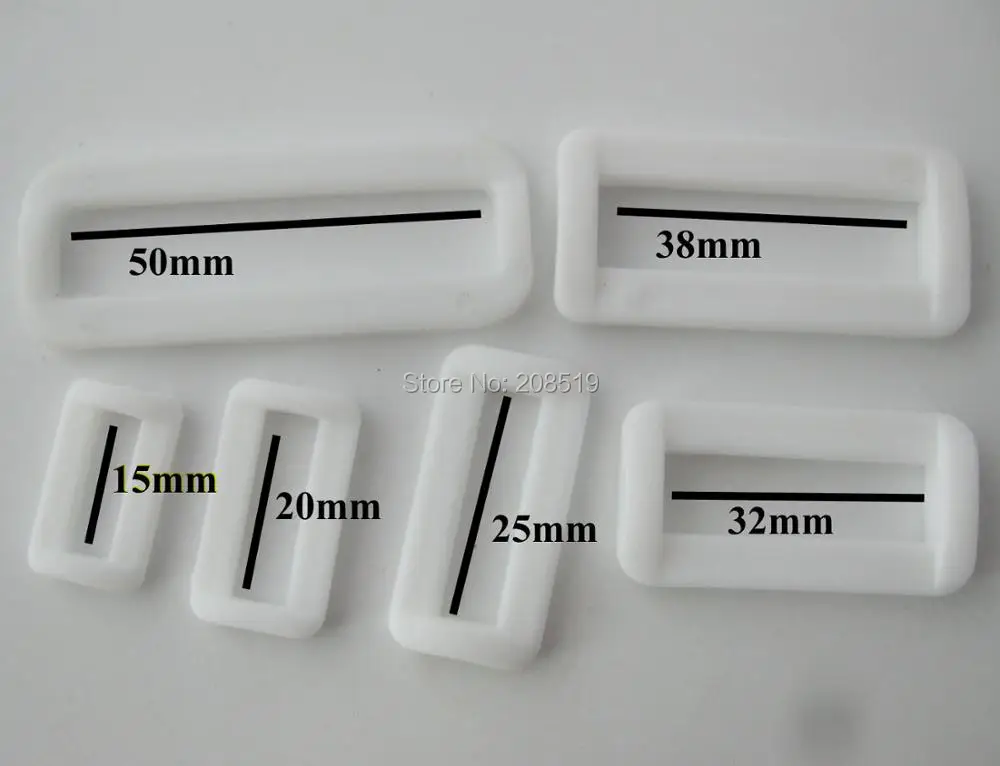 50pcs Adjustable Square Buckle 15mm/20mm/25mm/32mm/38mm/50mm White Plastic Buckles fitting Bags/garment/sewing supplies | Дом и сад