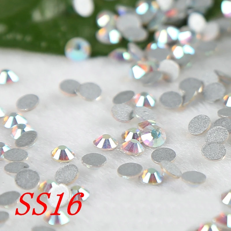 Бесплатная Доставка! SS16 1440 шт Кристалл AB плоская задняя сторона без горячей