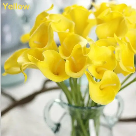 

Calla Lily Bride Bouquet 38CM Long Single Artificial Flower Silk 10 Color Option for Wedding Anniversary Home Decoration
