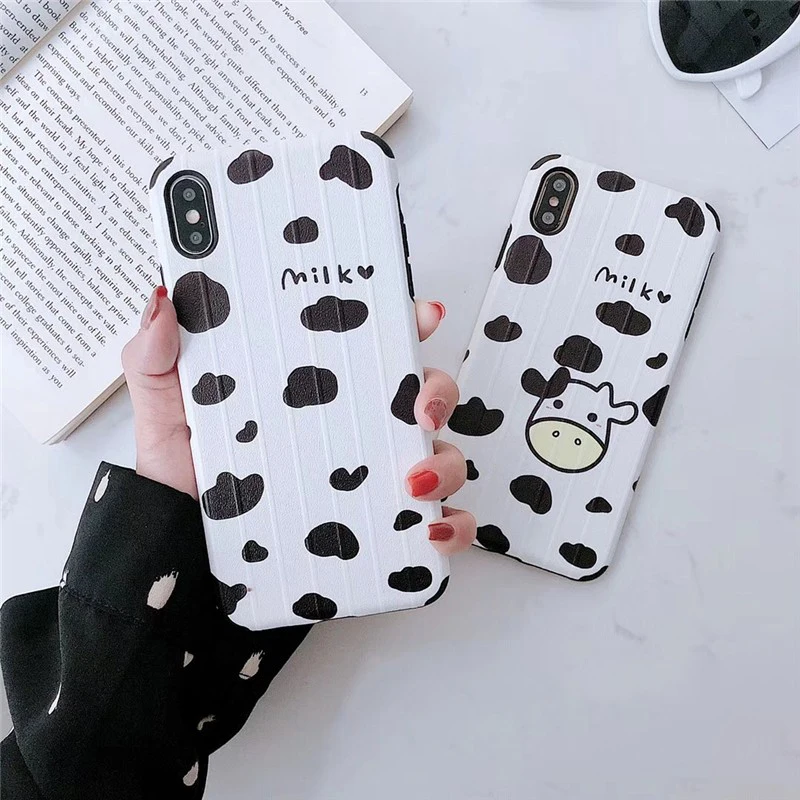 GlamPhoneCase милый мультяшный чехол из коровьей кожи для iPhone X XS Max XR мягкий силиконовый
