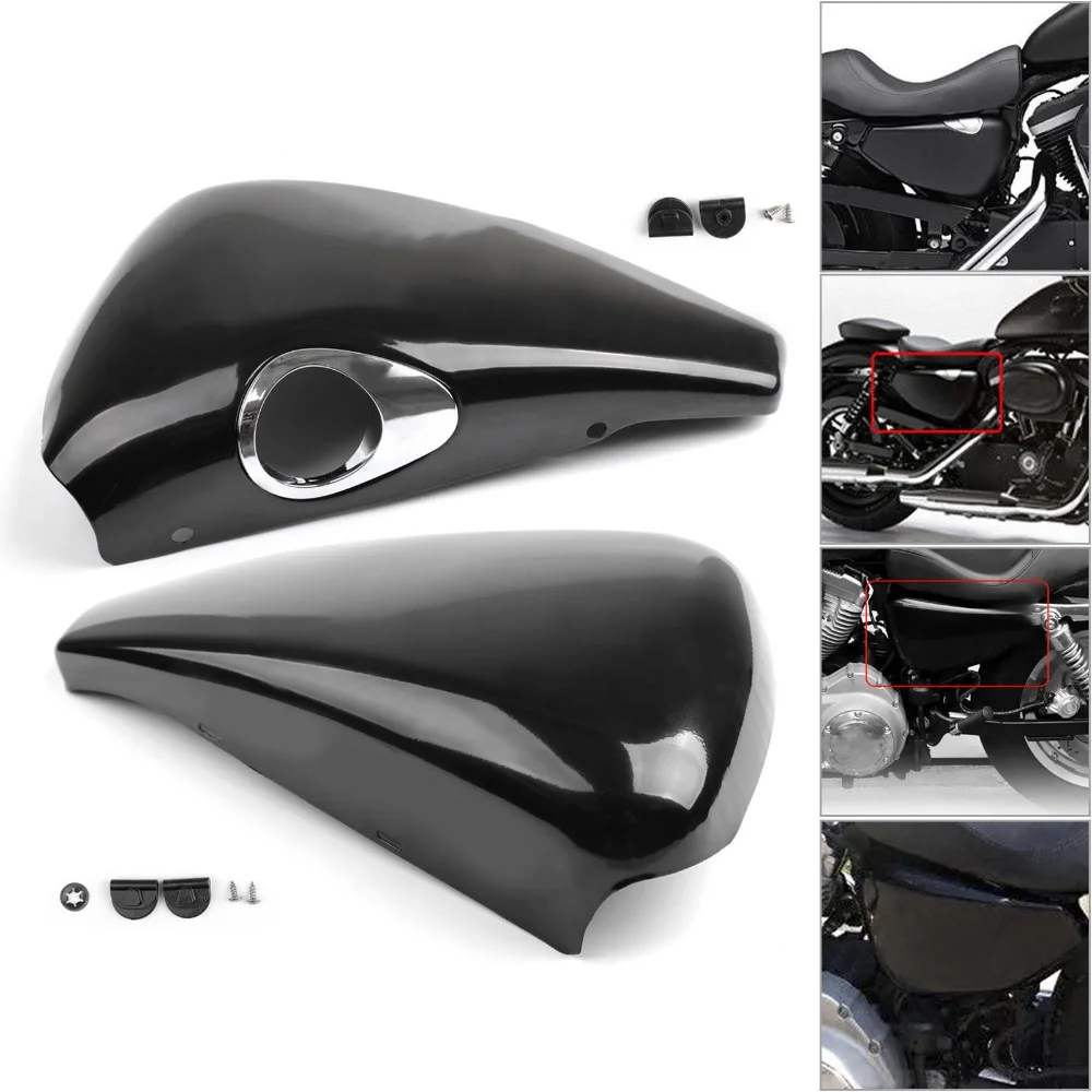 Мотоциклетная глянцевая черная Левая Правая крышка батареи для Sportster XL 1200 883 Forty