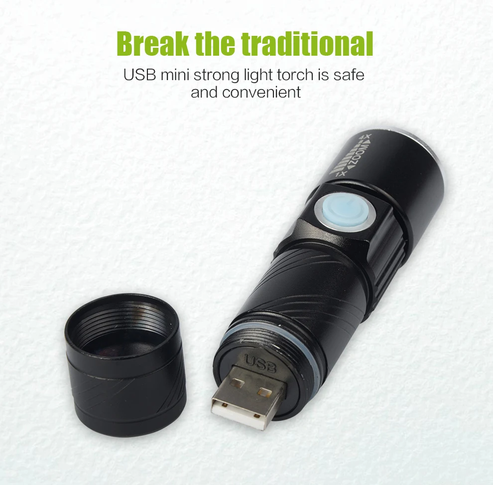 Светодиодный USB Перезаряжаемый фонарик linterna фонарь 18650 Аккумулятор для кемпинга мощный светодиодный фонарик